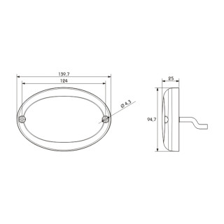 PROPLAST 40058911 EAN 4025091423237, LKW-Teile24, Vordere LED Blink- Positionsleuchte PRO-OVAL 12/24 Volt, Kabel 0,5m - LKW Ersatzteile beim  Experten bestellen