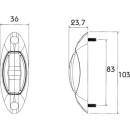 LED Umrissleuchte PRO-STAR Kabel 0,5m, weißes Gehäuse