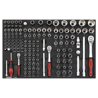 Sonic SFS 1/4, 3/8, 1/2 Nuss- & Bit-Satz + Ratschen 139-tlg.