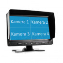 7" TFT Monitor 12-24V 4-Kanal Splitscreen Quad Monitor