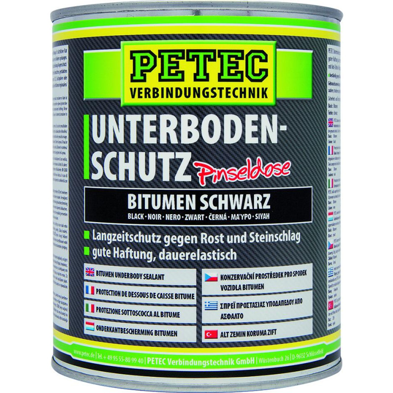 Petec Unterbodenschutz, Überlackierbar schwarz 1000ml Saugdose