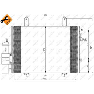 Kondensator passend für RENAULT Kangoo 97-  - NRF 35353