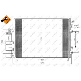 Kondensator passend für NISSAN Kubistar 03-  - NRF 35967