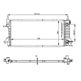 Kühler Alu gelötet passend für Ford Taurus 3.0 / 3.4 V6 1996-2007  - NRF 56045