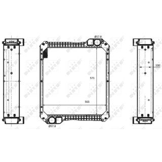 Kühler Alu gelötet passend für JCB  - NRF 58594